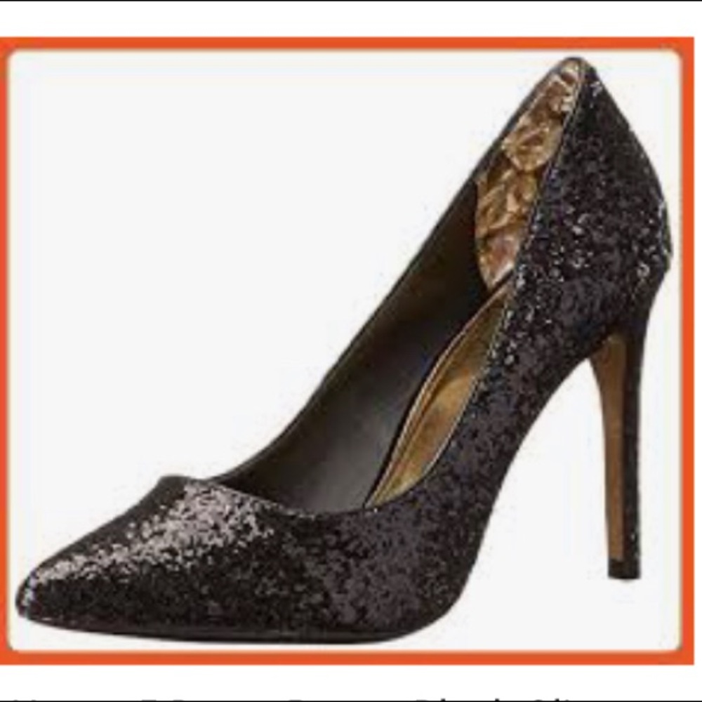 NEW Ted Baker Neevo 5 Black Glitter Heel 39.5/8.5
